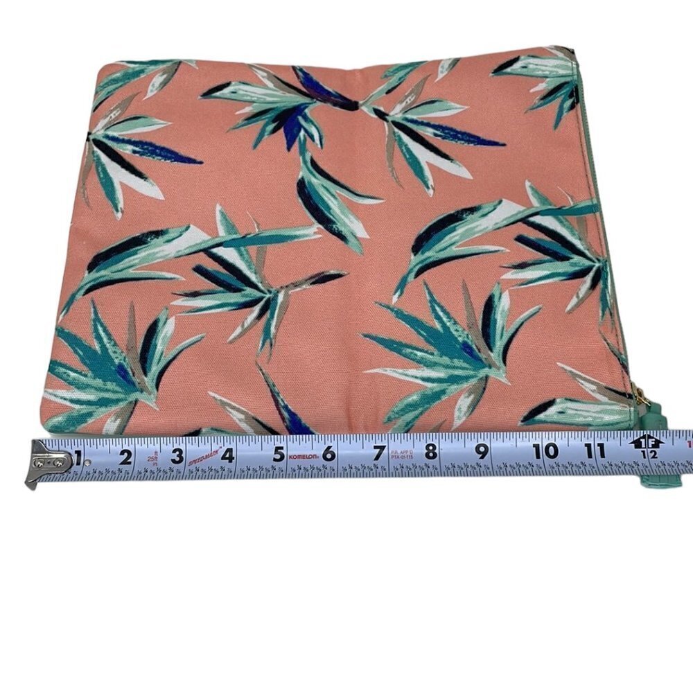 Rachel Pally Purse Wallet Fold Over Clutch Floral Pink Green Zip Closure - Picture 5 of 9